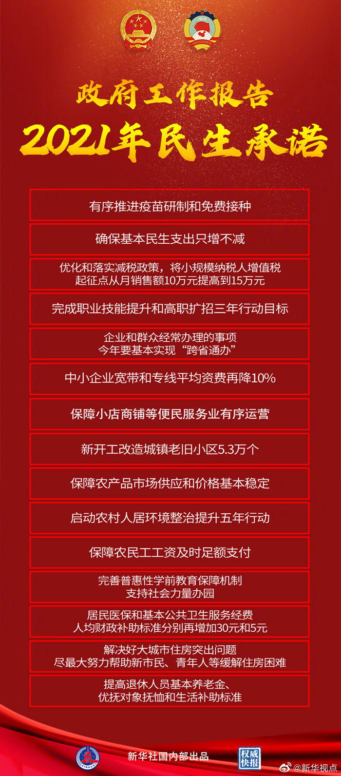 两会受权发布 李克强在政府工作报告中提出 切实增进民生福祉 不断提高社会建设水平 新华网