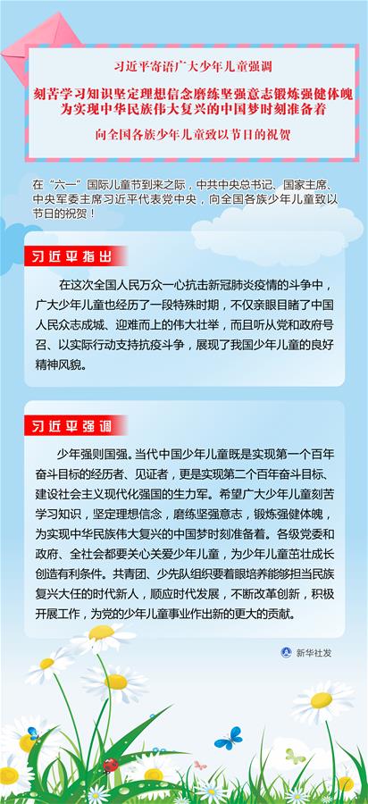 为实现中华民族伟大复兴的中国梦时刻准备着 向全国各族少年儿童致以