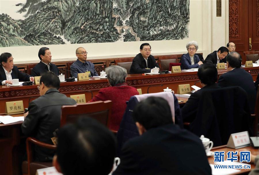 张德江参加十二届全国人大常委会第二十五次会议分组审议