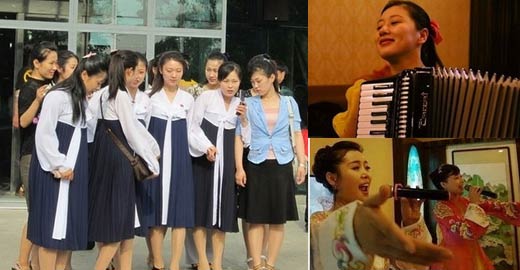 实拍在京"吹拉弹唱"的朝鲜女人