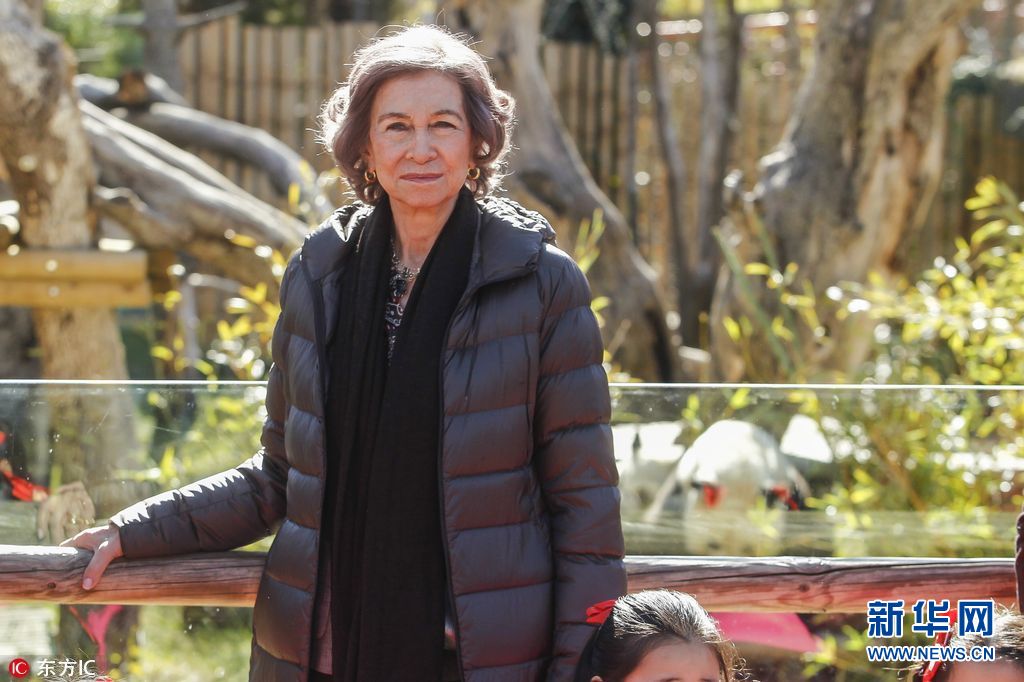 西班牙王后索菲亚主持马德里动物园熊猫馆翻新