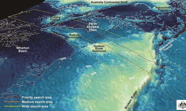 澳方公布MH370搜索海域海底地形图