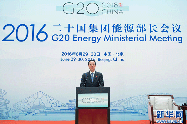 张高丽出席2016年二十国集团能源部长会议开幕式