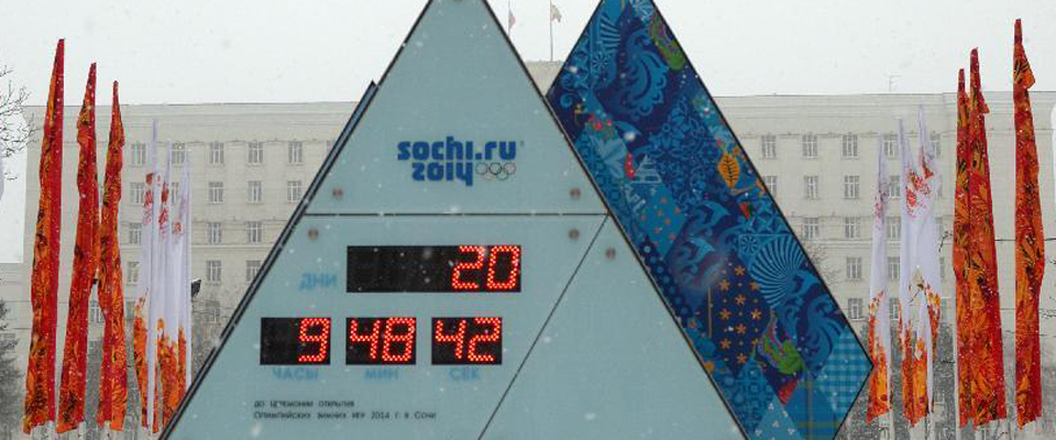 1月18日，俄羅斯城市頓河畔羅斯托夫豎起冬奧會倒計時牌