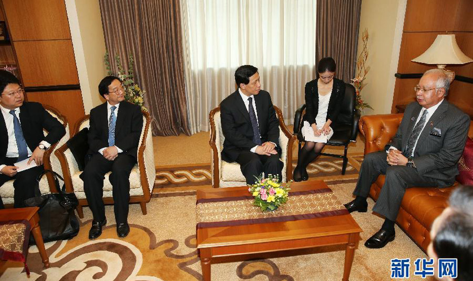 马来西亚总理纳吉布会见中国政府特使张业遂
